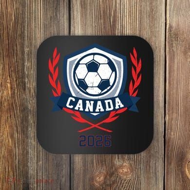 Canada 2026 Vintage Soccer Crest Coaster