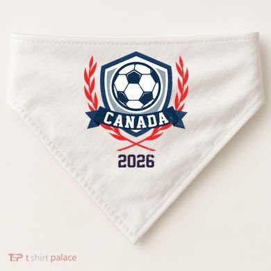 Canada 2026 Vintage Soccer Crest USA-Made Doggie Bandana