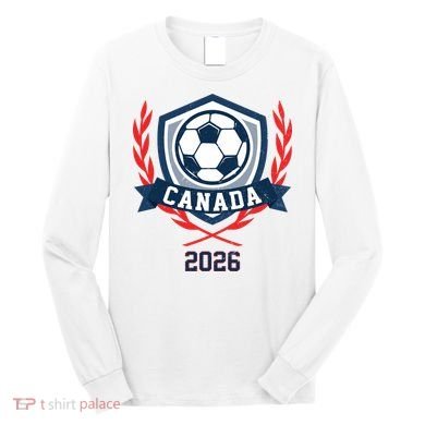 Canada 2026 Vintage Soccer Crest Long Sleeve Shirt