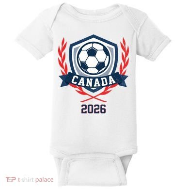 Canada 2026 Vintage Soccer Crest Baby Bodysuit