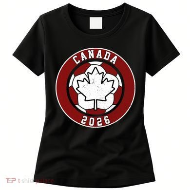 Canada 2026 Vintage Soccer Emblem Women's T-Shirt