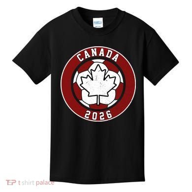 Canada 2026 Vintage Soccer Emblem Kids T-Shirt