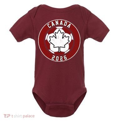 Canada 2026 Vintage Soccer Emblem Baby Bodysuit