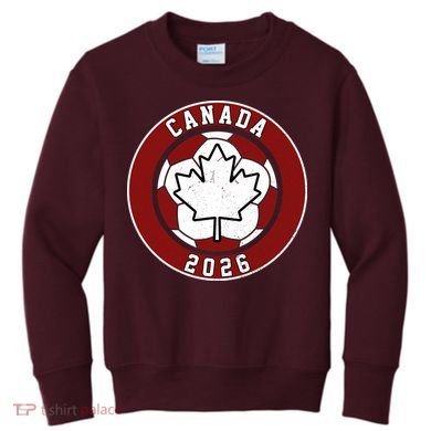Canada 2026 Vintage Soccer Emblem Kids Sweatshirt
