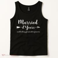 Cotton 2nd Wedding Anniversary Gifts Couples Him Her Tank Top thumb 2