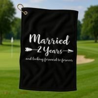 Cotton 2nd Wedding Anniversary Gifts Couples Him Her Golf Towel thumb 1