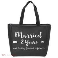 Cotton 2nd Wedding Anniversary Gifts Couples Him Her Tote Bag thumb 0