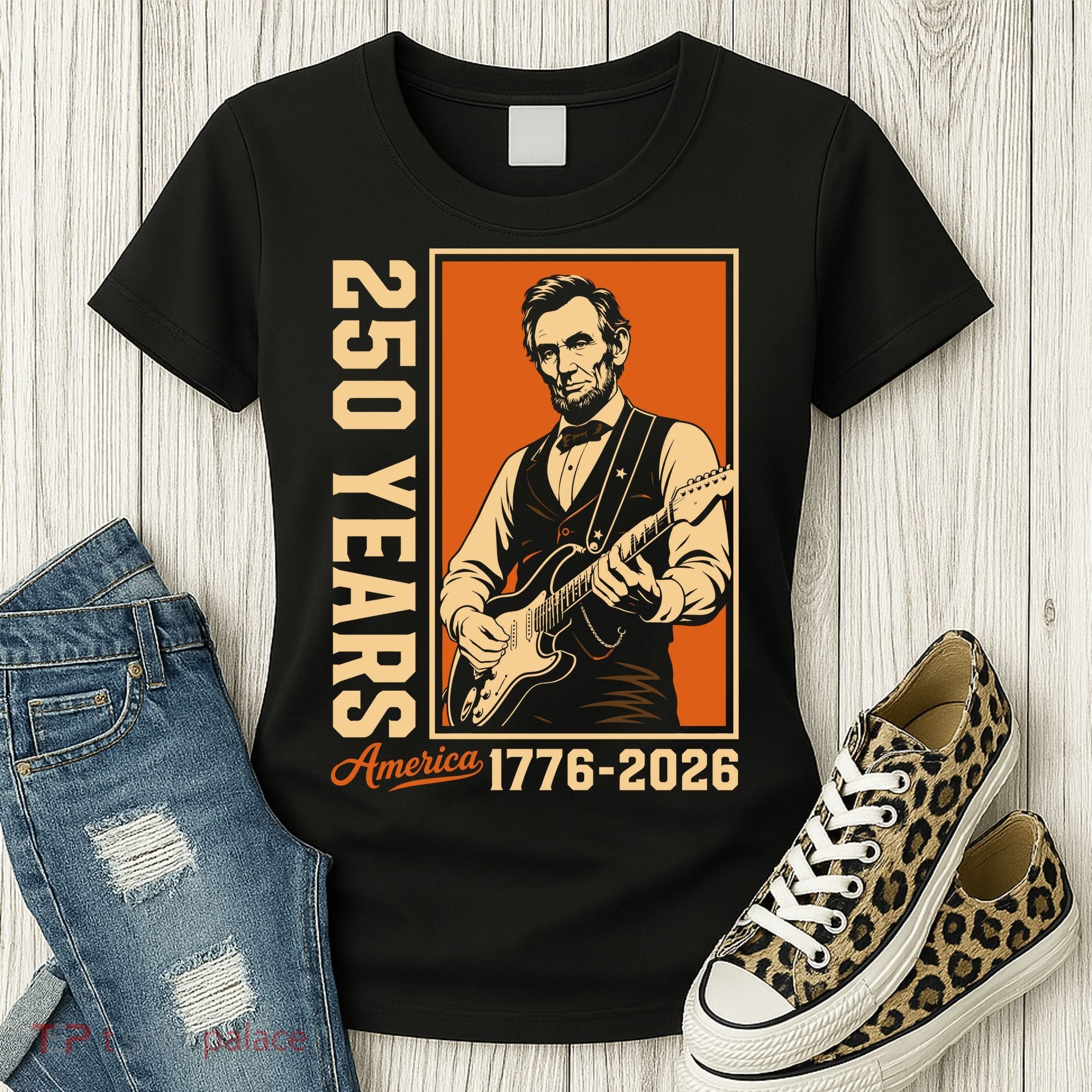 Celebrate 250 Years Of America Abraham Lincoln Women's T-Shirt