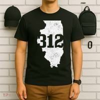 Chicago 312 Area Code Illinois Map State Pride Vintage T-Shirt thumb 6
