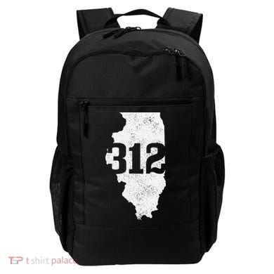 Chicago 312 Area Code Illinois Map State Pride Vintage Backpack