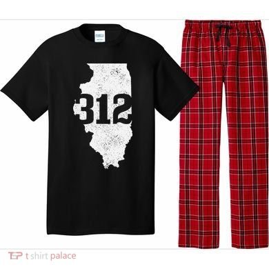 Chicago 312 Area Code Illinois Map State Pride Vintage Pajama Set