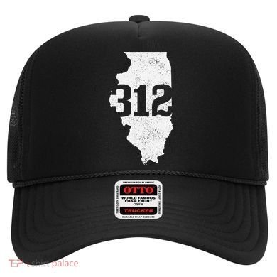 Chicago 312 Area Code Illinois Map State Pride Vintage Hat