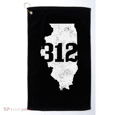 Chicago 312 Area Code Illinois Map State Pride Vintage Golf Towel