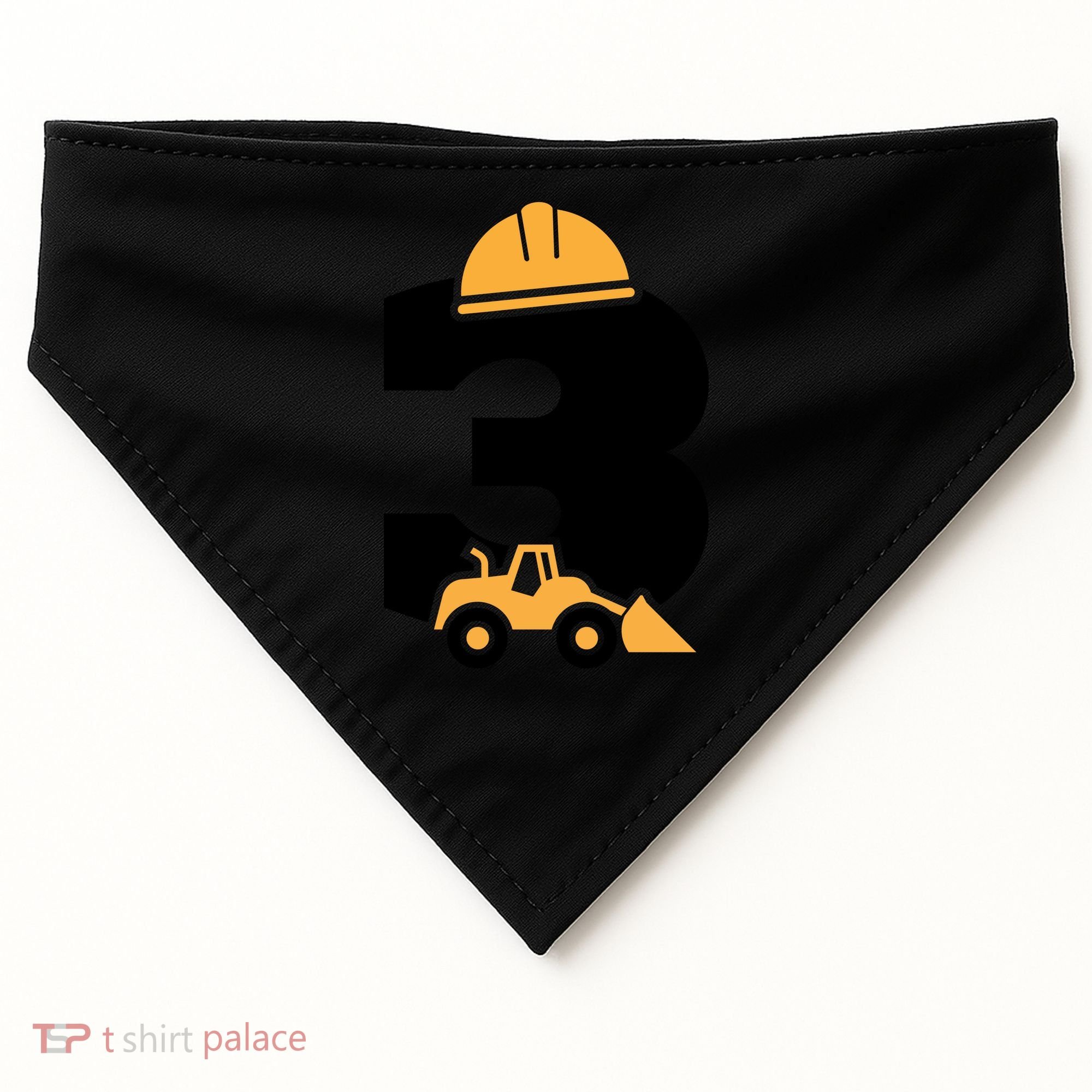  3rd Birthday Construction Gift For Birthday Boy USA-Made Doggie Bandana