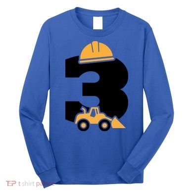  3rd Birthday Construction Gift For Birthday Boy Long Sleeve Shirt