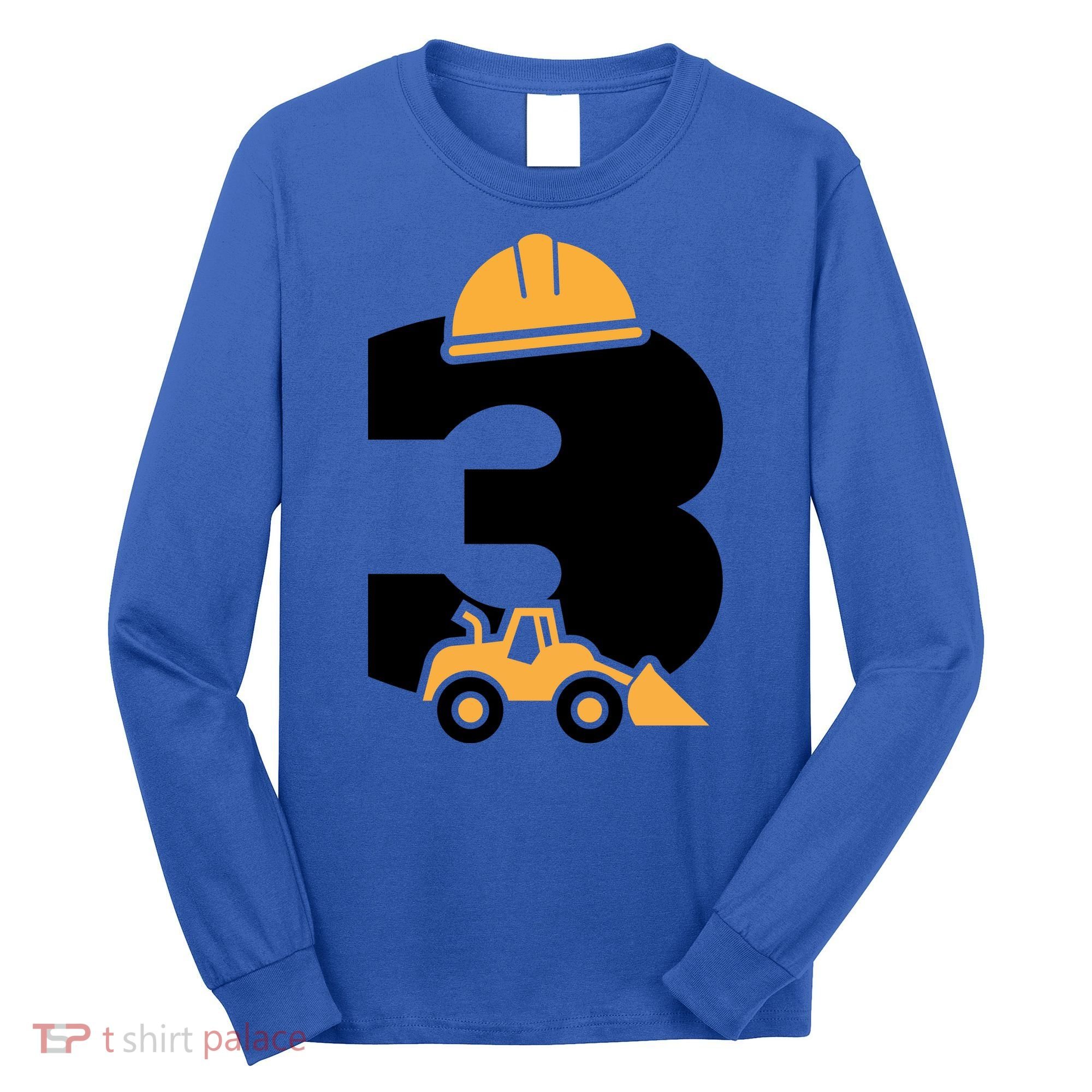 3rd Birthday Construction Gift For Birthday Boy Long Sleeve Shirt