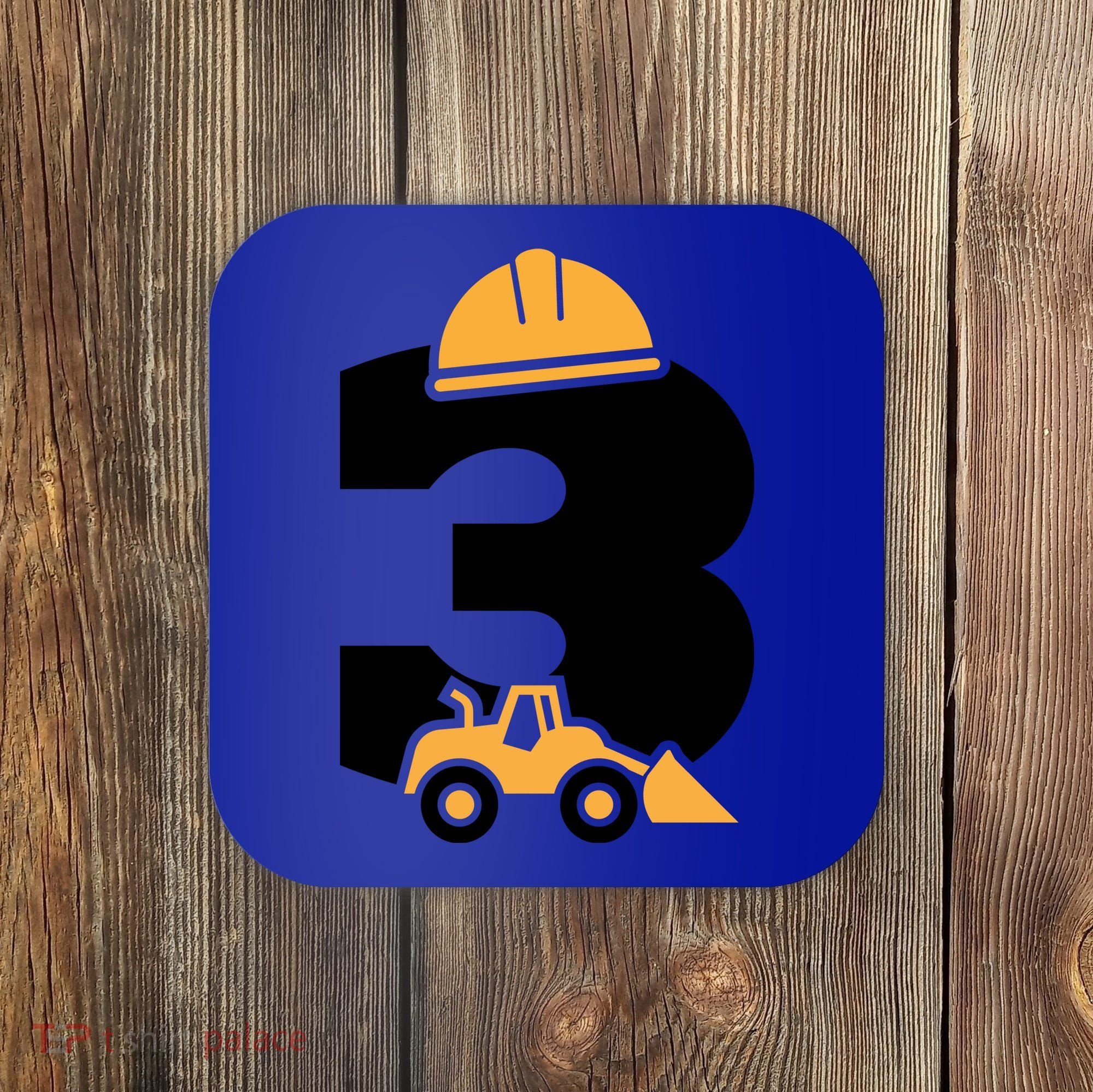  3rd Birthday Construction Gift For Birthday Boy Coaster