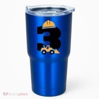  3rd Birthday Construction Gift For Birthday Boy Tumbler thumb 0