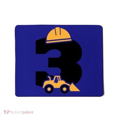  3rd Birthday Construction Gift For Birthday Boy Mousepad