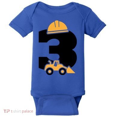  3rd Birthday Construction Gift For Birthday Boy Baby Bodysuit