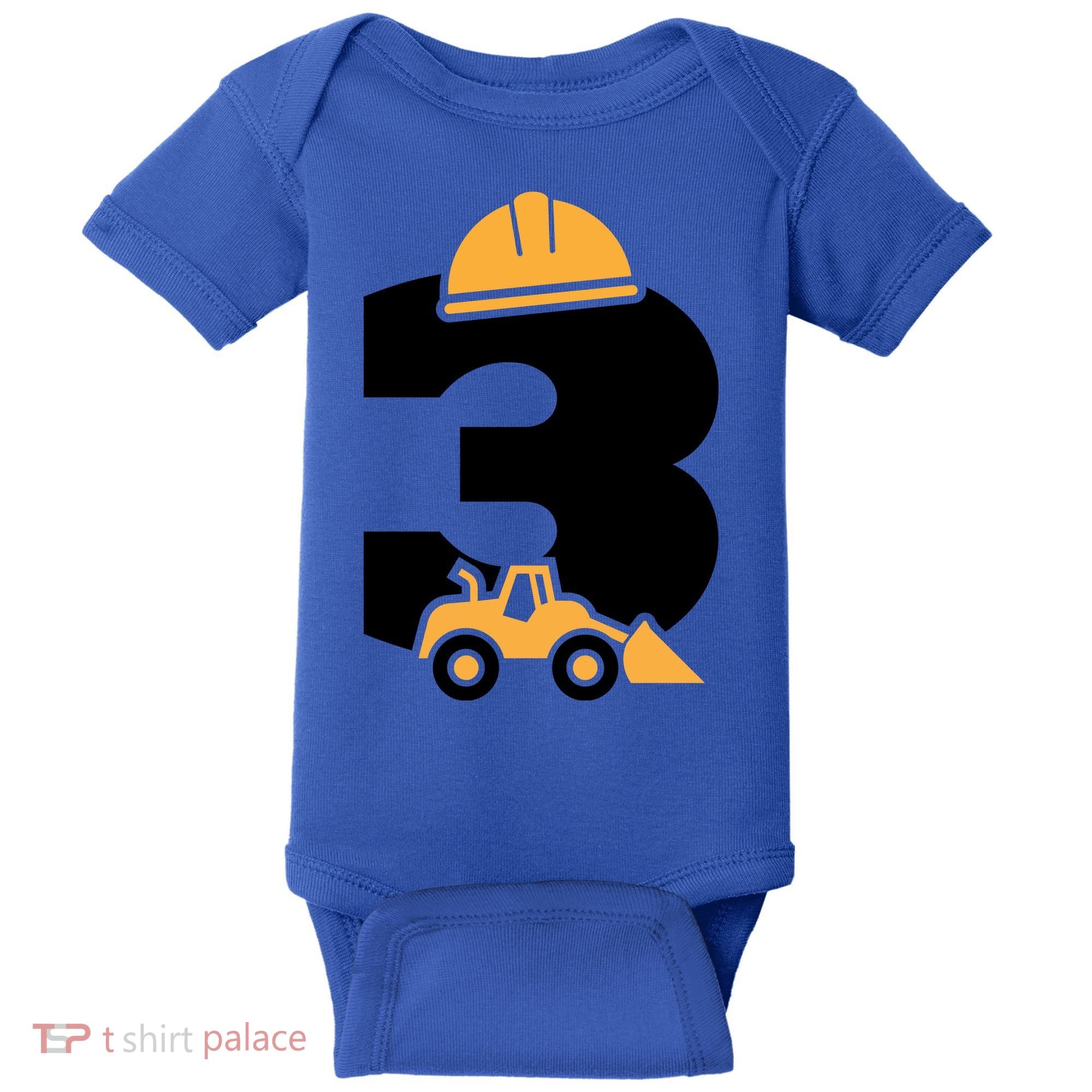  3rd Birthday Construction Gift For Birthday Boy Baby Bodysuit
