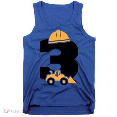 3rd Birthday Construction Gift For Birthday Boy Tank Top