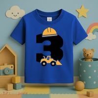 3rd Birthday Construction Gift For Birthday Boy Toddler T-Shirt thumb 3