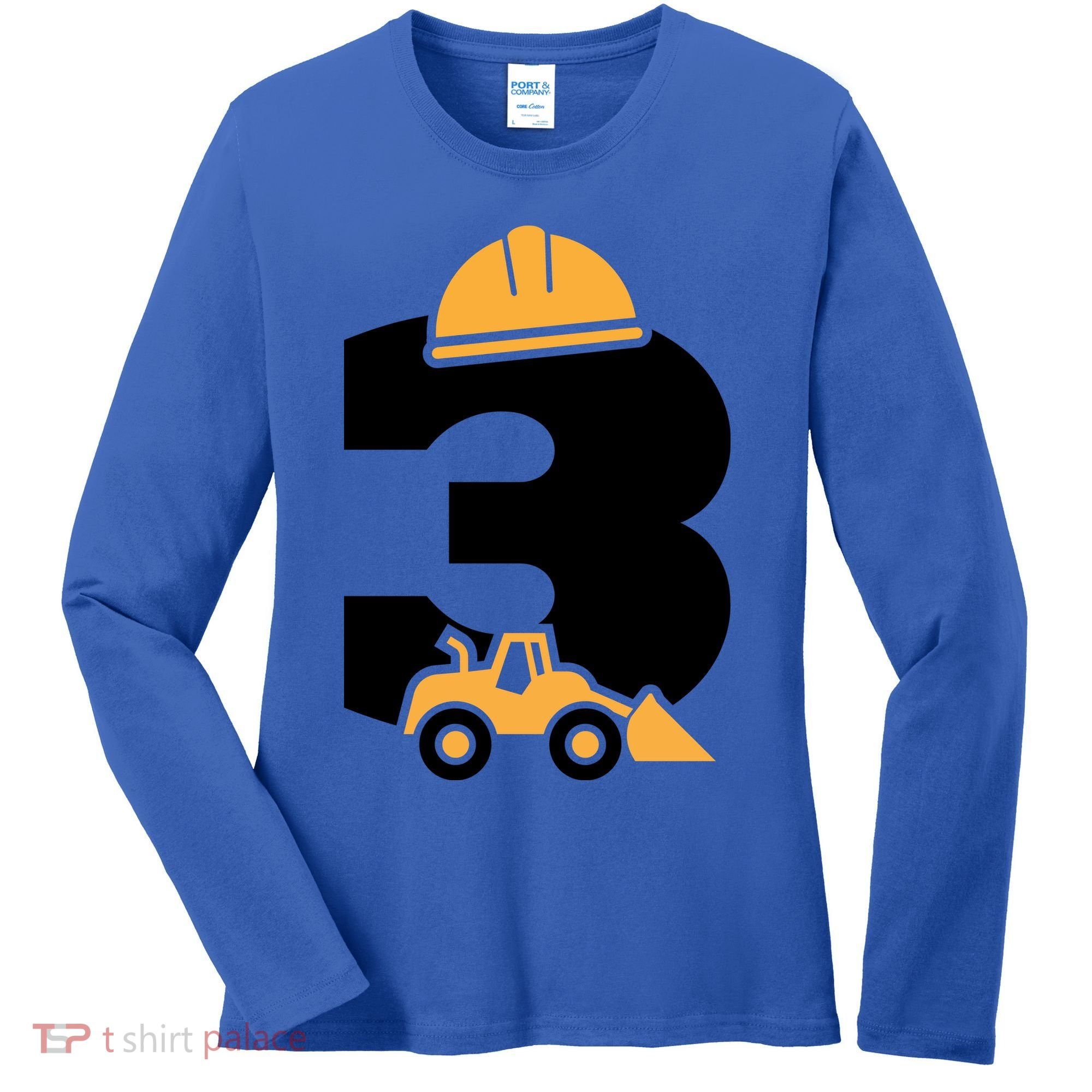  3rd Birthday Construction Gift For Birthday Boy Women's Long Sleeve Shirt