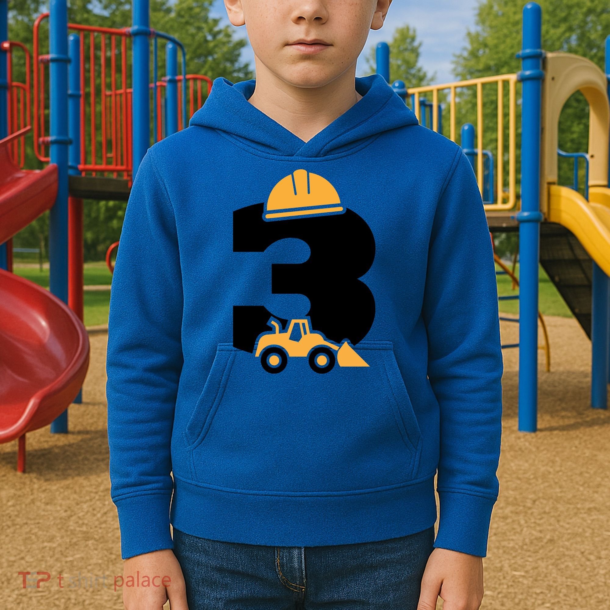  3rd Birthday Construction Gift For Birthday Boy Kids Hoodie