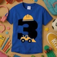  3rd Birthday Construction Gift For Birthday Boy Kids T-Shirt thumb 3