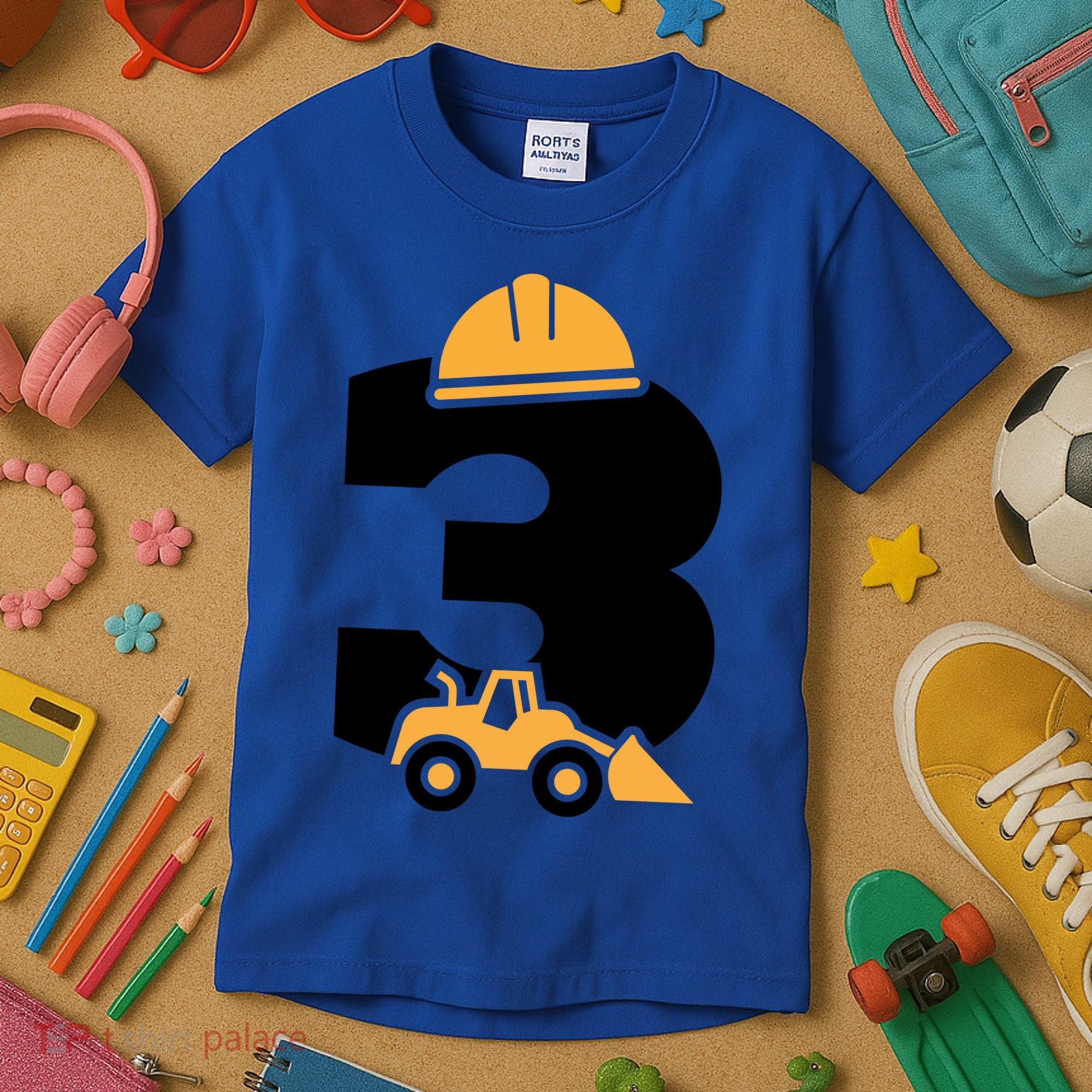  3rd Birthday Construction Gift For Birthday Boy Kids T-Shirt