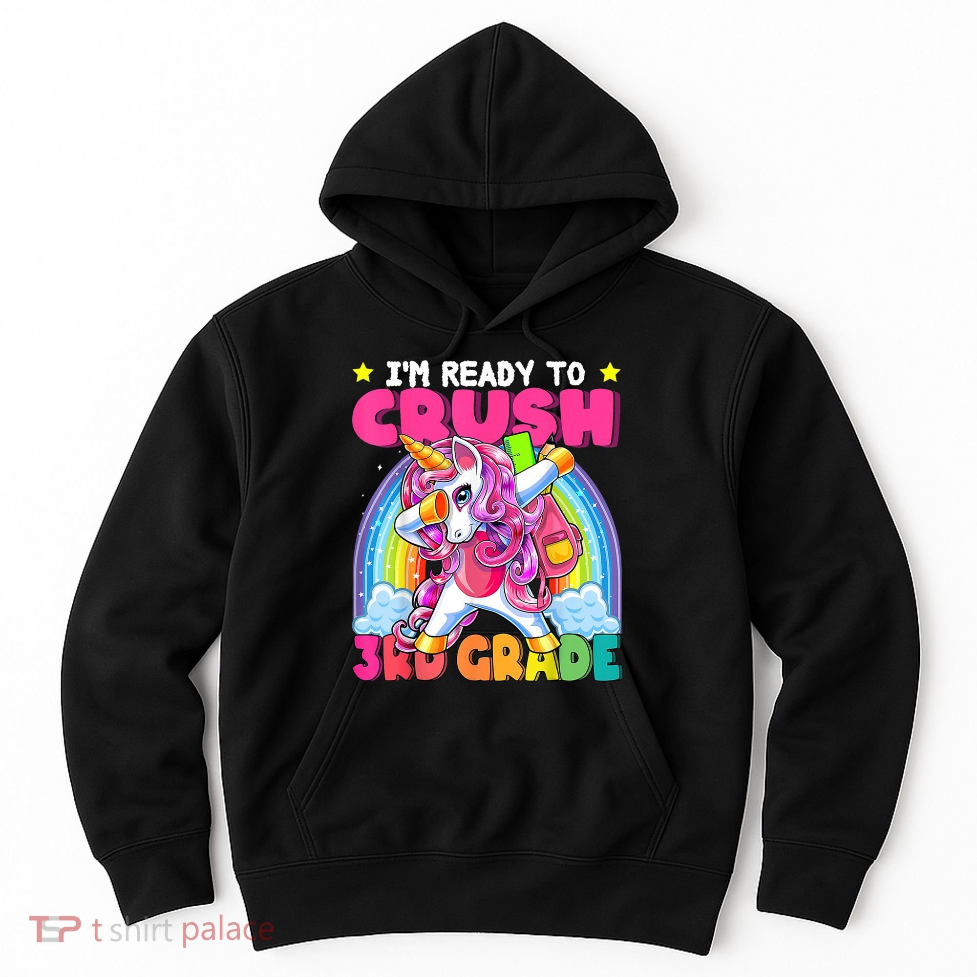 Crush 3rd Grade Dabbing Unicorn Back To School Girl Gift Hoodie