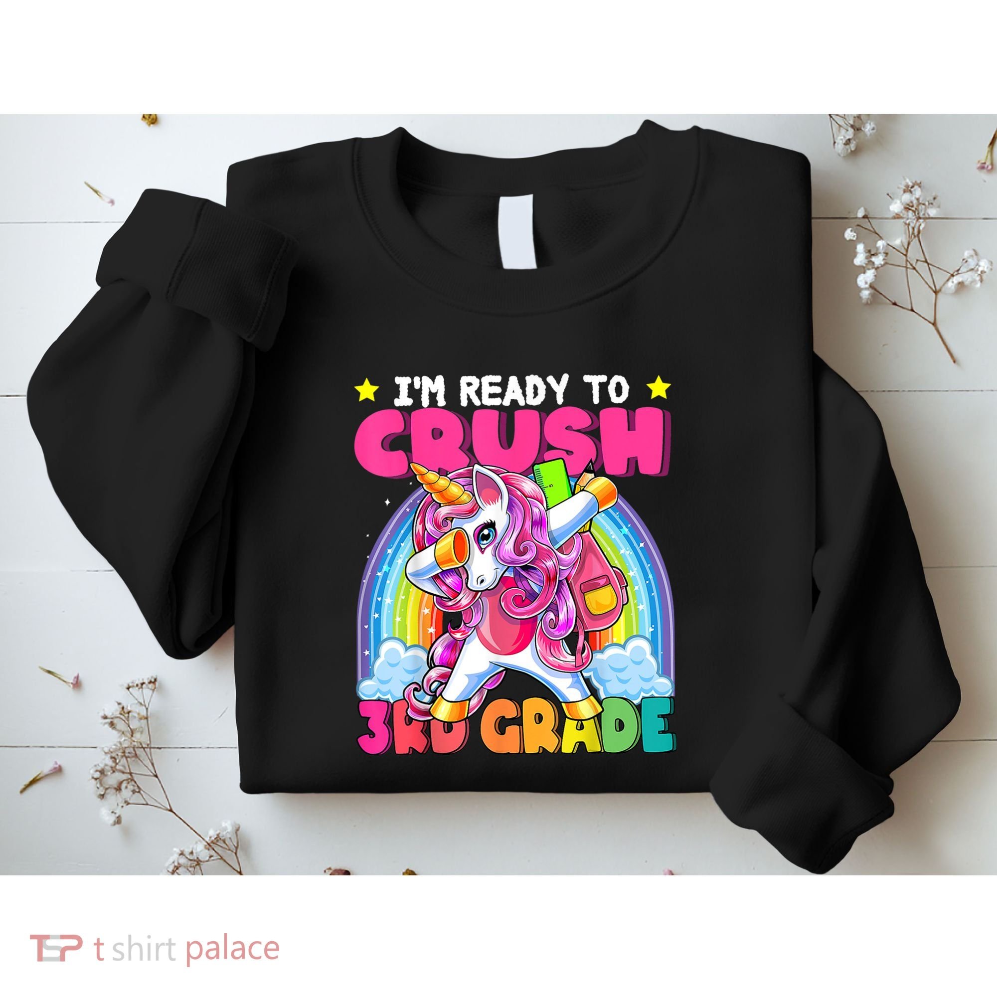 Crush 3rd Grade Dabbing Unicorn Back To School Girl Gift Sweatshirt