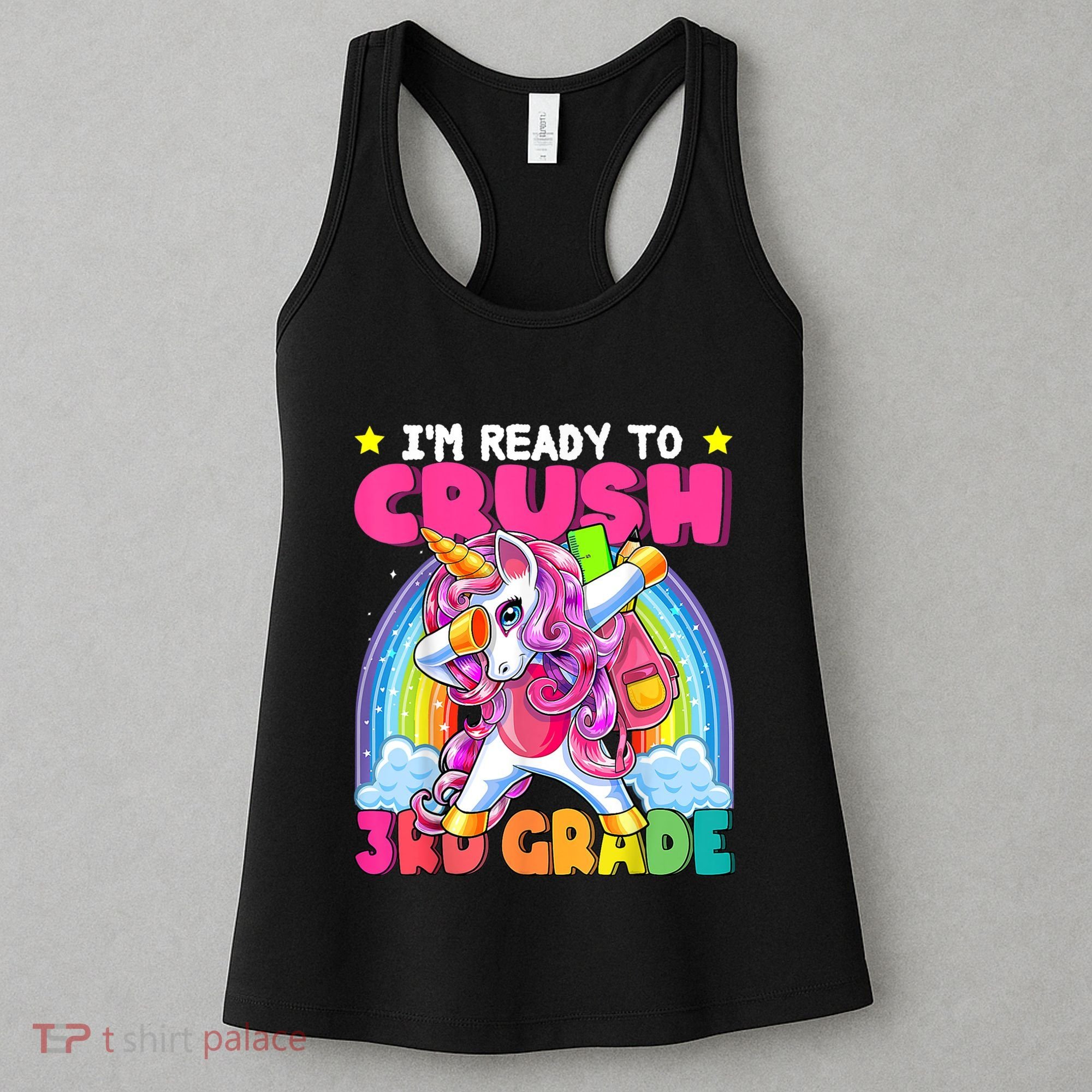 Crush 3rd Grade Dabbing Unicorn Back To School Girl Gift Women's Tank Top