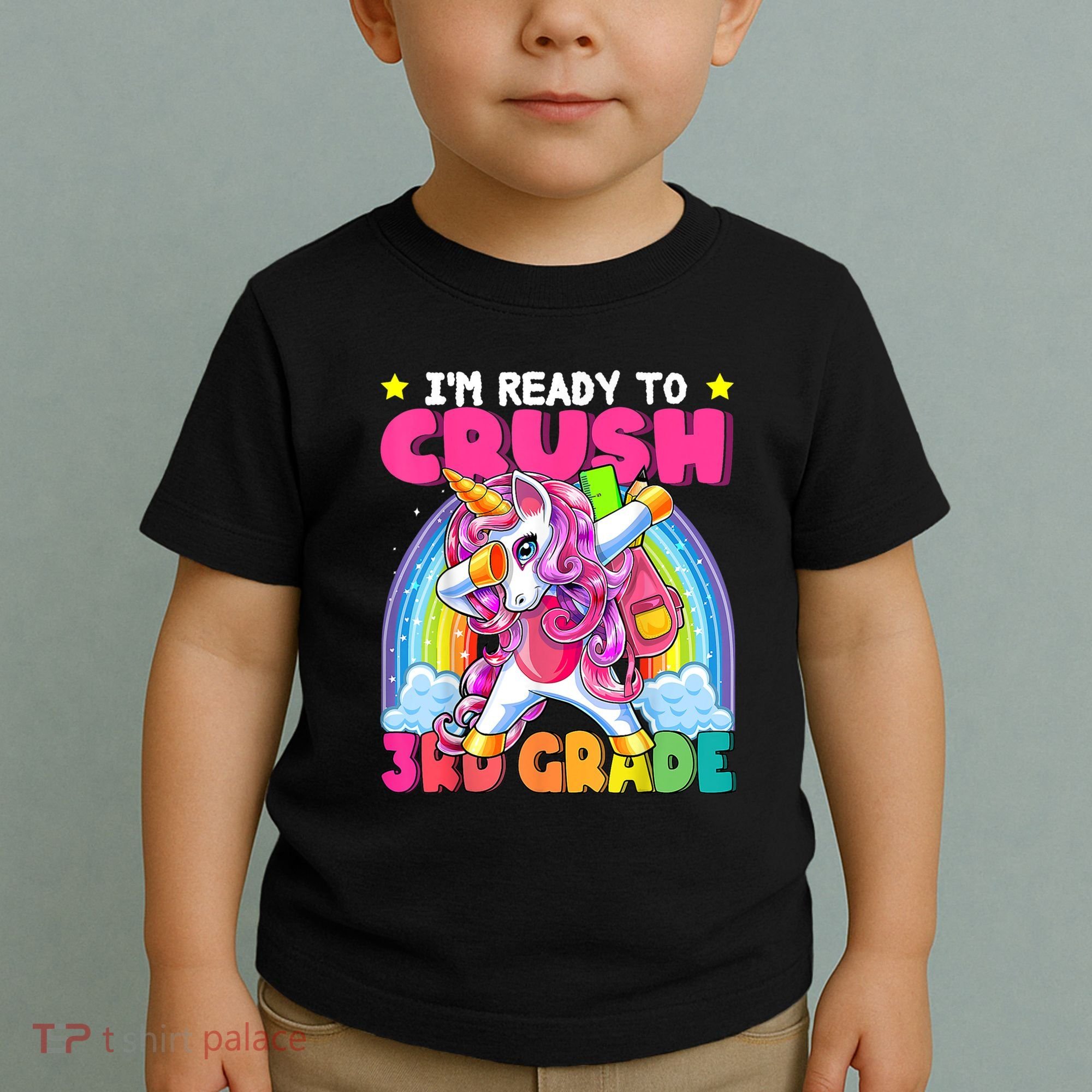 Crush 3rd Grade Dabbing Unicorn Back To School Girl Gift Toddler T-Shirt