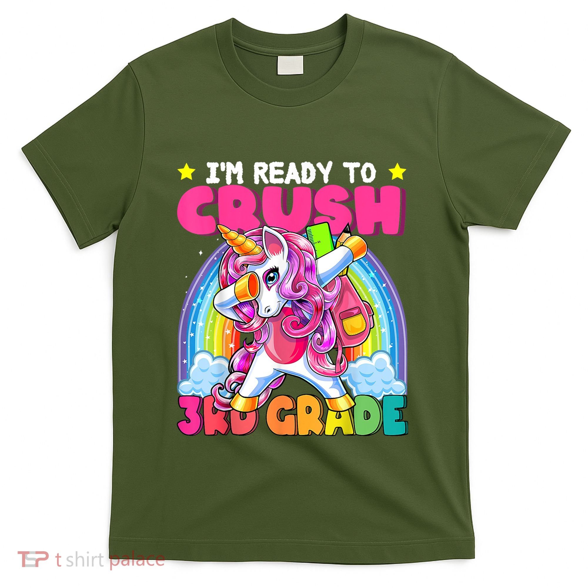 Crush 3rd Grade Dabbing Unicorn Back To School Girl Gift T-Shirt