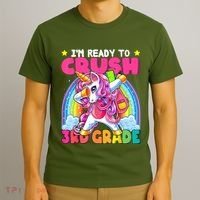 Crush 3rd Grade Dabbing Unicorn Back To School Girl Gift T-Shirt thumb 3