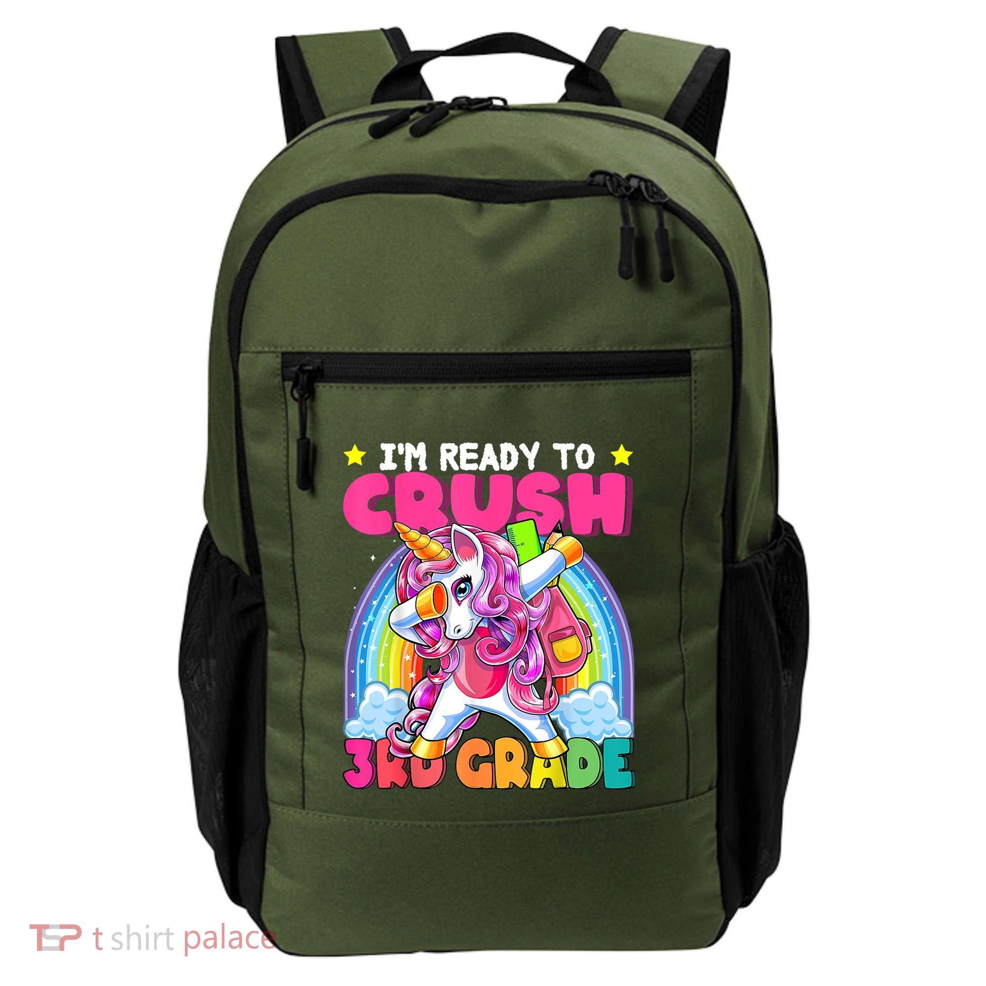 Crush 3rd Grade Dabbing Unicorn Back To School Girl Gift Backpack