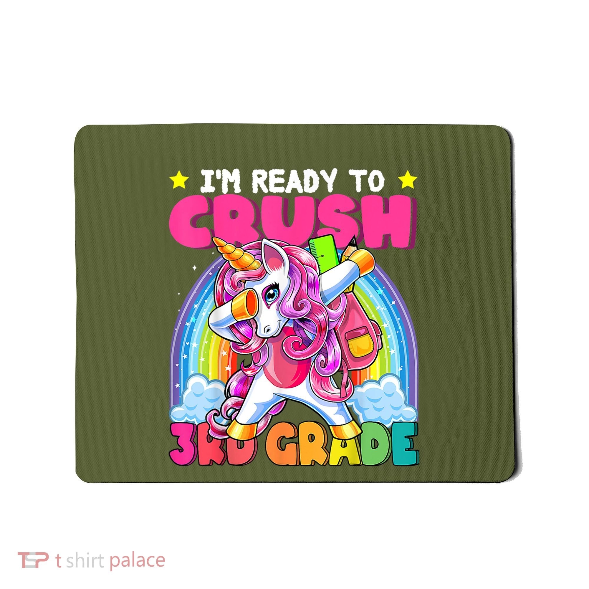 Crush 3rd Grade Dabbing Unicorn Back To School Girl Gift Mousepad