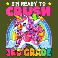 Crush 3rd Grade Dabbing Unicorn Back To School Girl Gift Kids Hoodie thumb 2