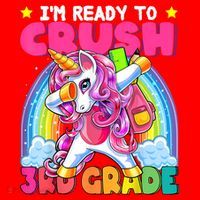 Crush 3rd Grade Dabbing Unicorn Back To School Girl Gift Santa Hat thumb 1