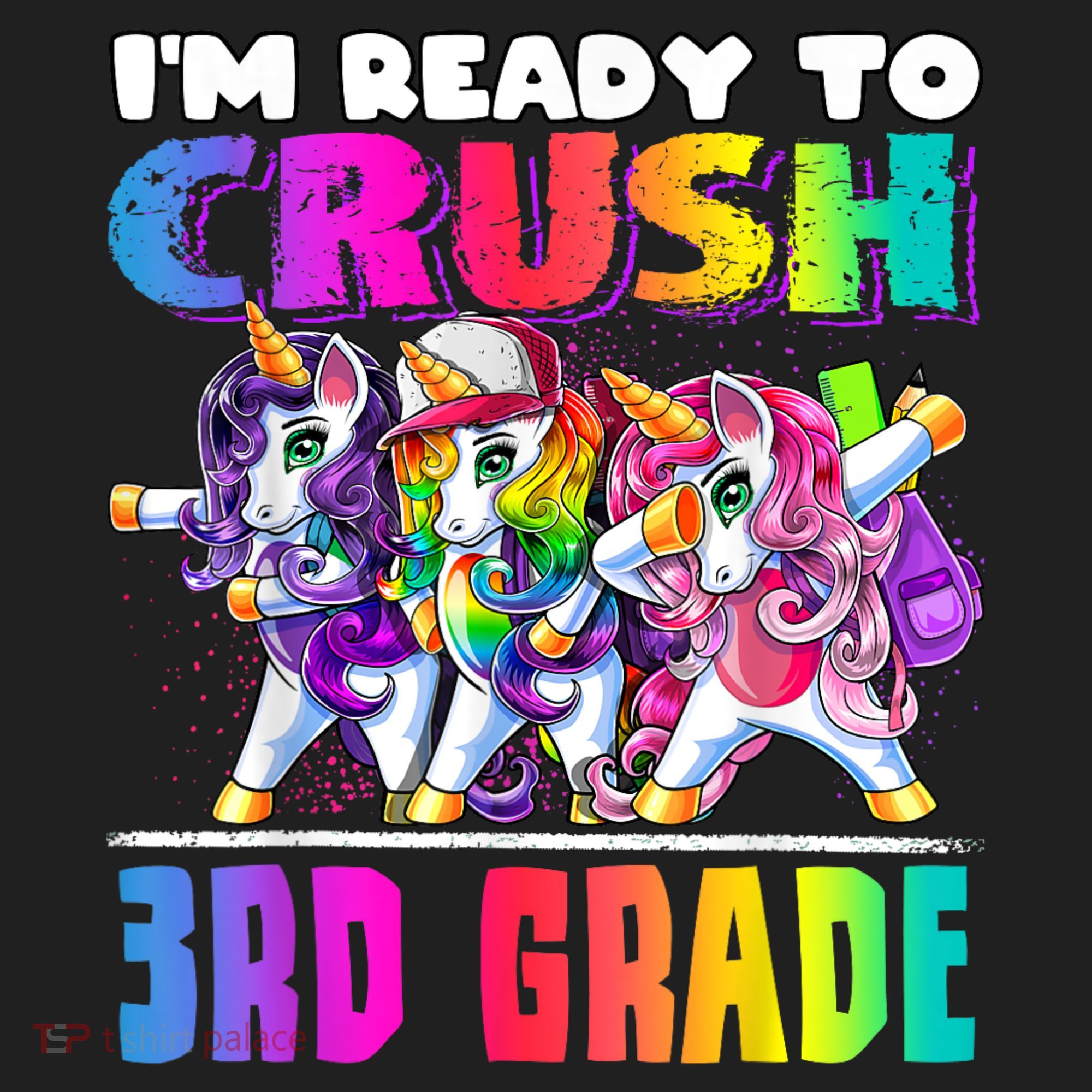 Crush 3rd Grade Dabbing Unicorn Back To School Backpack Girl Women's Sweatshirt