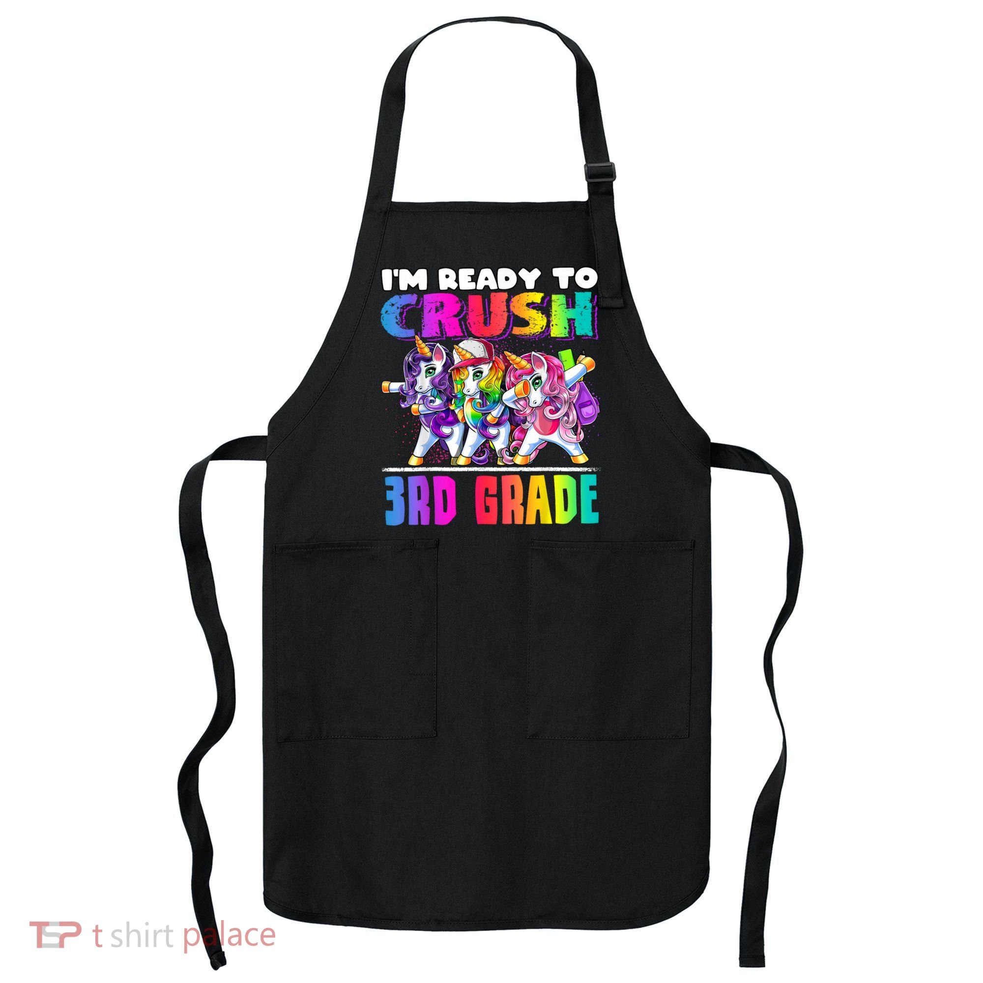 Crush 3rd Grade Dabbing Unicorn Back To School Backpack Girl Apron