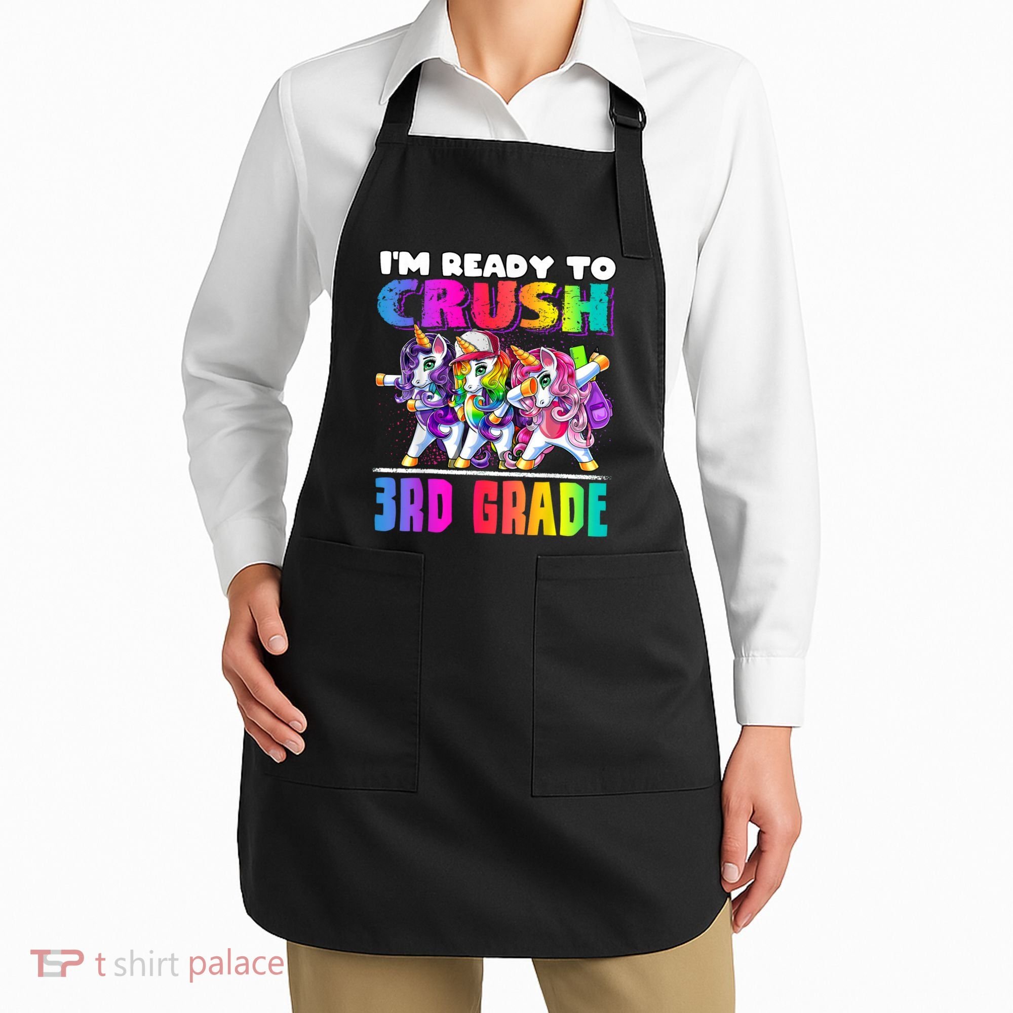Crush 3rd Grade Dabbing Unicorn Back To School Backpack Girl Apron