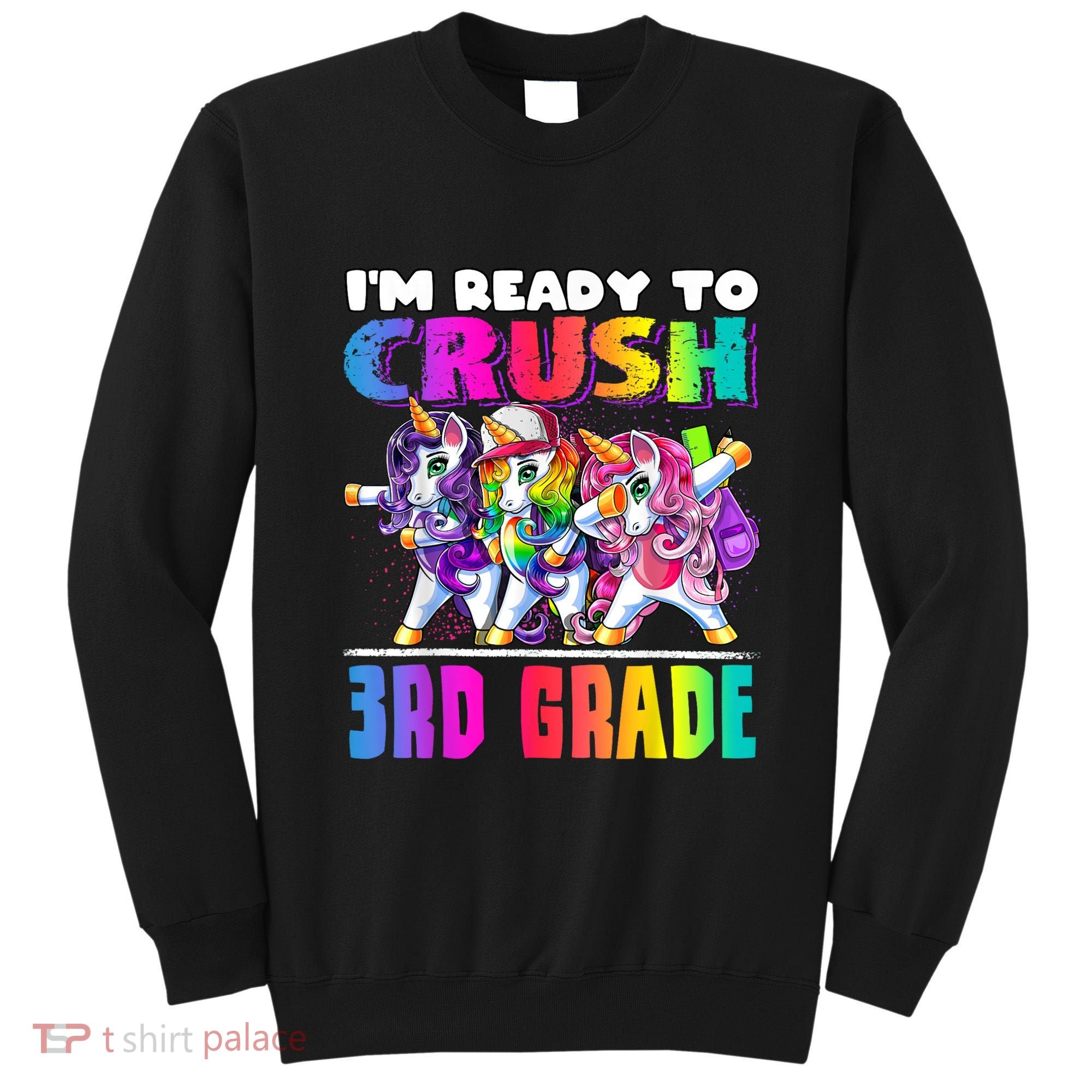 Crush 3rd Grade Dabbing Unicorn Back To School Backpack Girl Sweatshirt