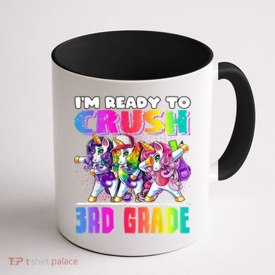 Crush 3rd Grade Dabbing Unicorn Back To School Backpack Girl Coffee Mug back