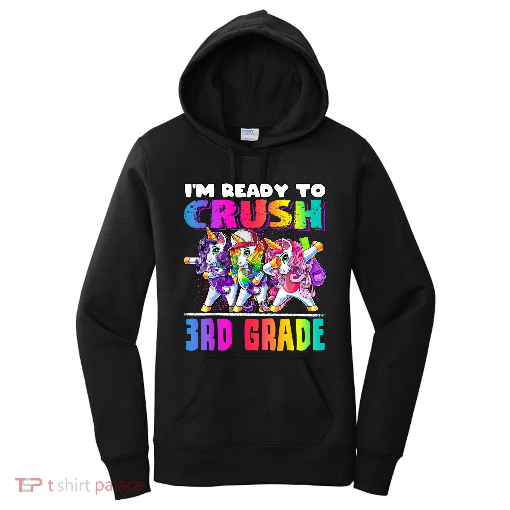 Crush 3rd Grade Dabbing Unicorn Back To School Backpack Girl Women's Hoodie