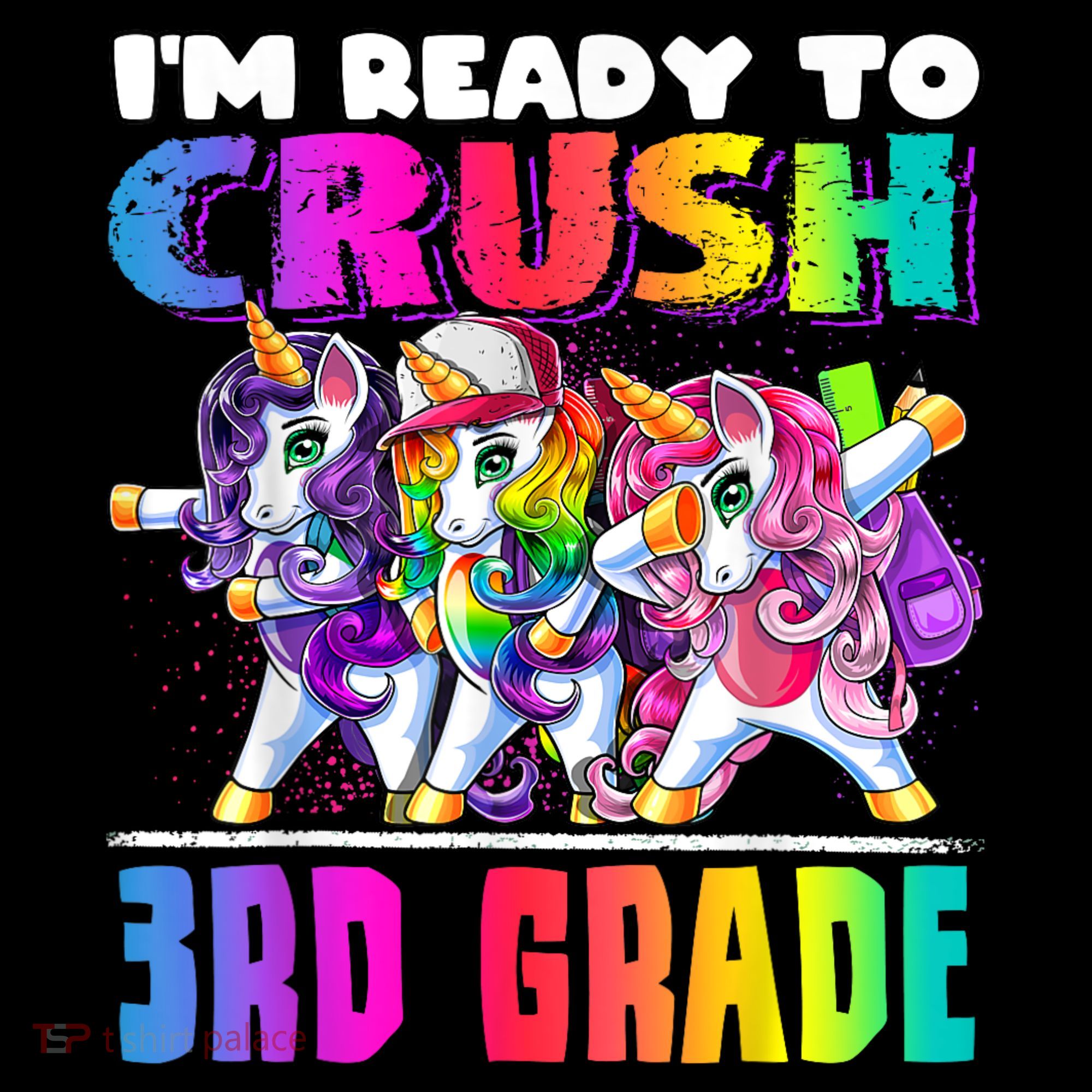 Crush 3rd Grade Dabbing Unicorn Back To School Backpack Girl Women's Hoodie