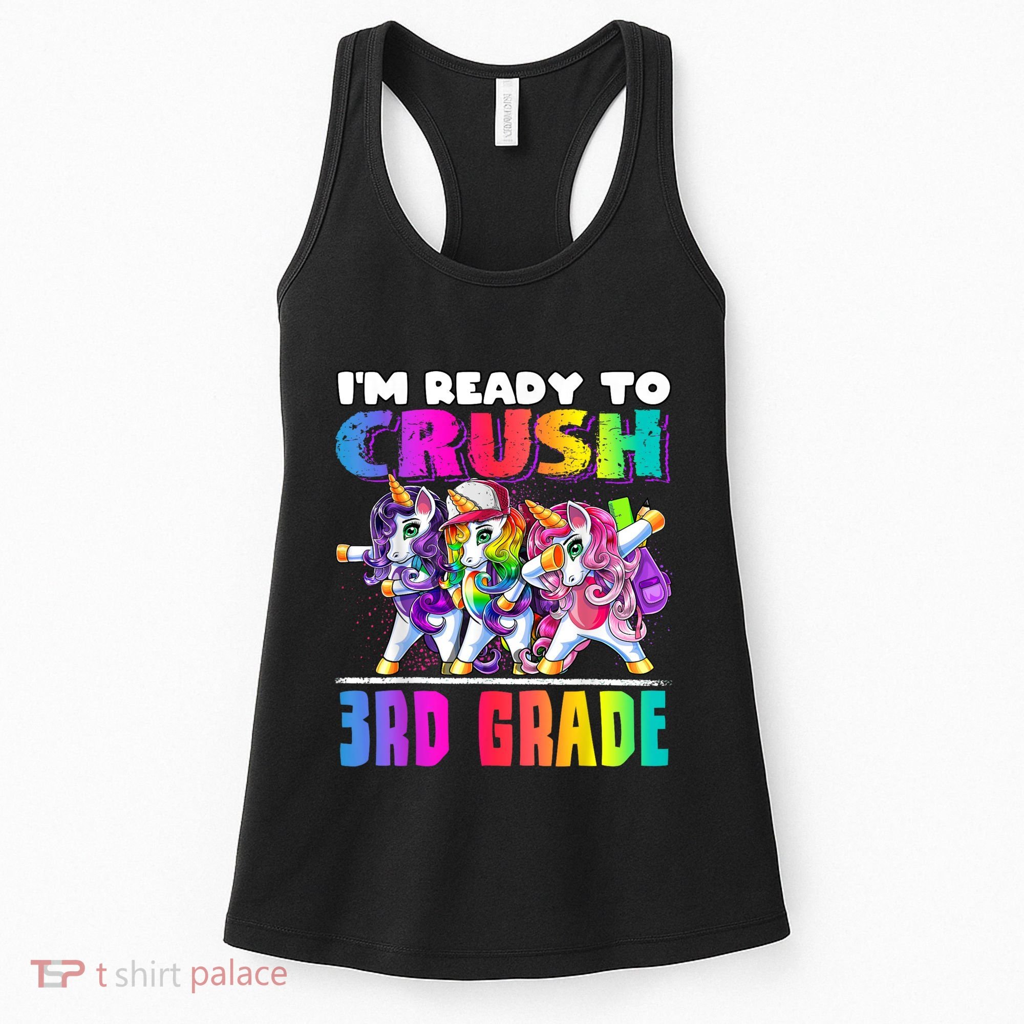 Crush 3rd Grade Dabbing Unicorn Back To School Backpack Girl Women's Tank Top