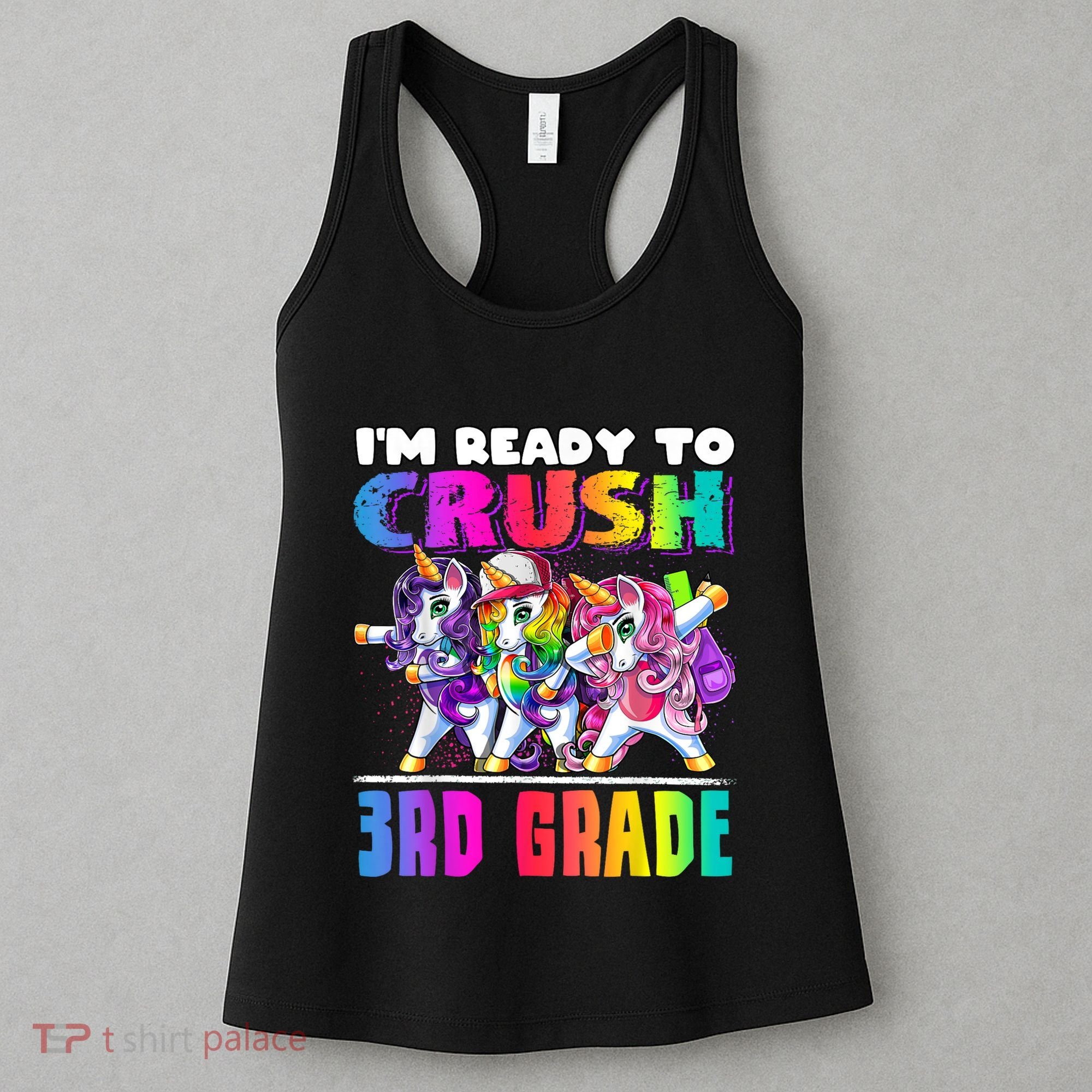 Crush 3rd Grade Dabbing Unicorn Back To School Backpack Girl Women's Tank Top